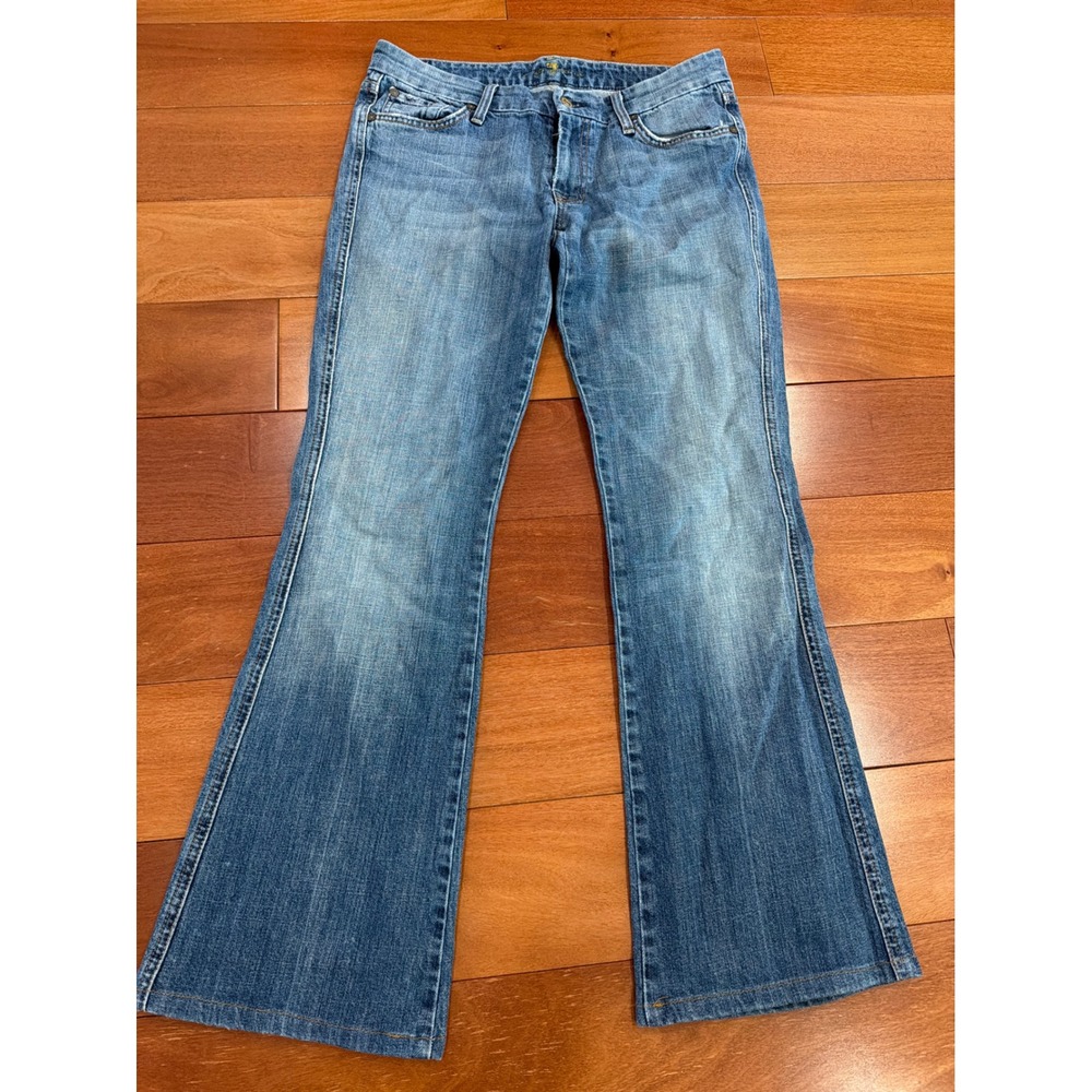 7 For All Mankind A Pocket Jeans Womens Blue Flare Low Rise U130J055U 31